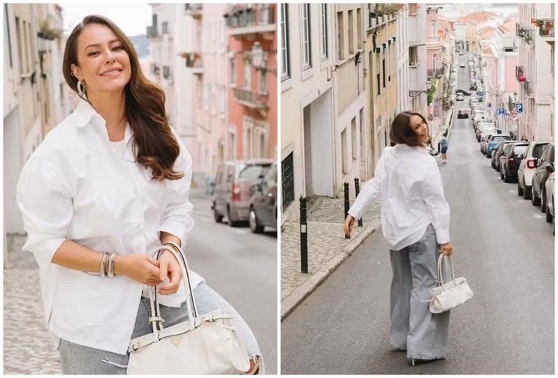 Paolla Oliveira usa bolsa de R$ 15 mil em passeio e brinca: Lisboando